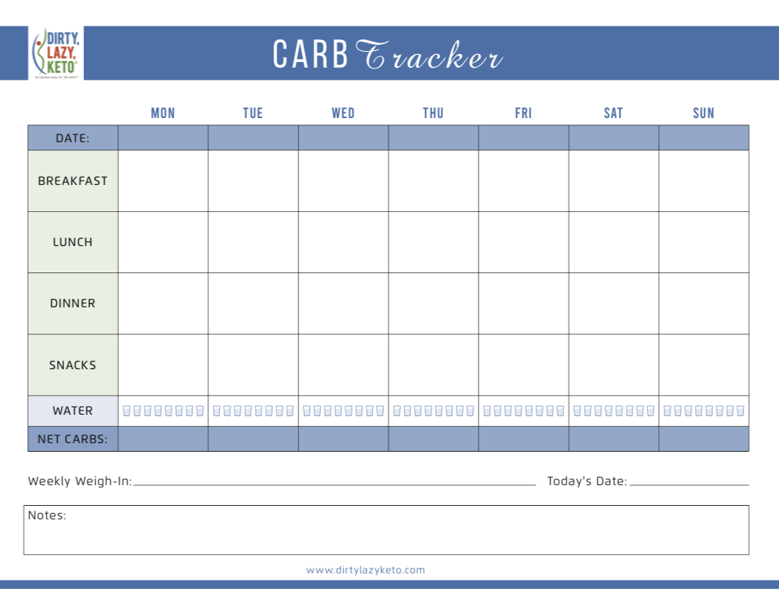 Carb Tracker Meal Planner Extra Easy Keto